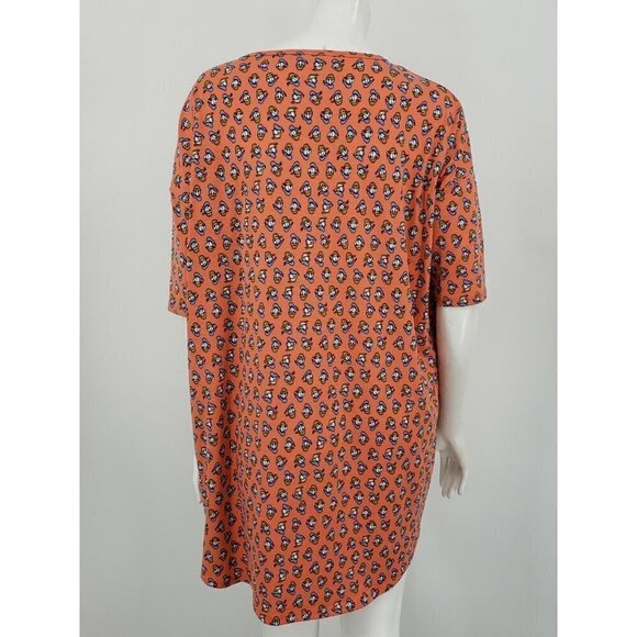 LuLaRoe Irma Tunic Top Medium Orange Donald Duck Disney Collection Tshirt - Picture 5 of 8